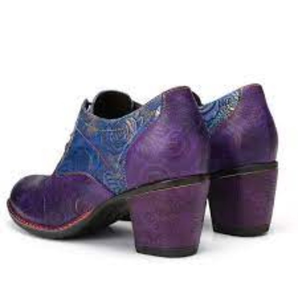 Handmade Leather Pumps - Purple, Gracosy